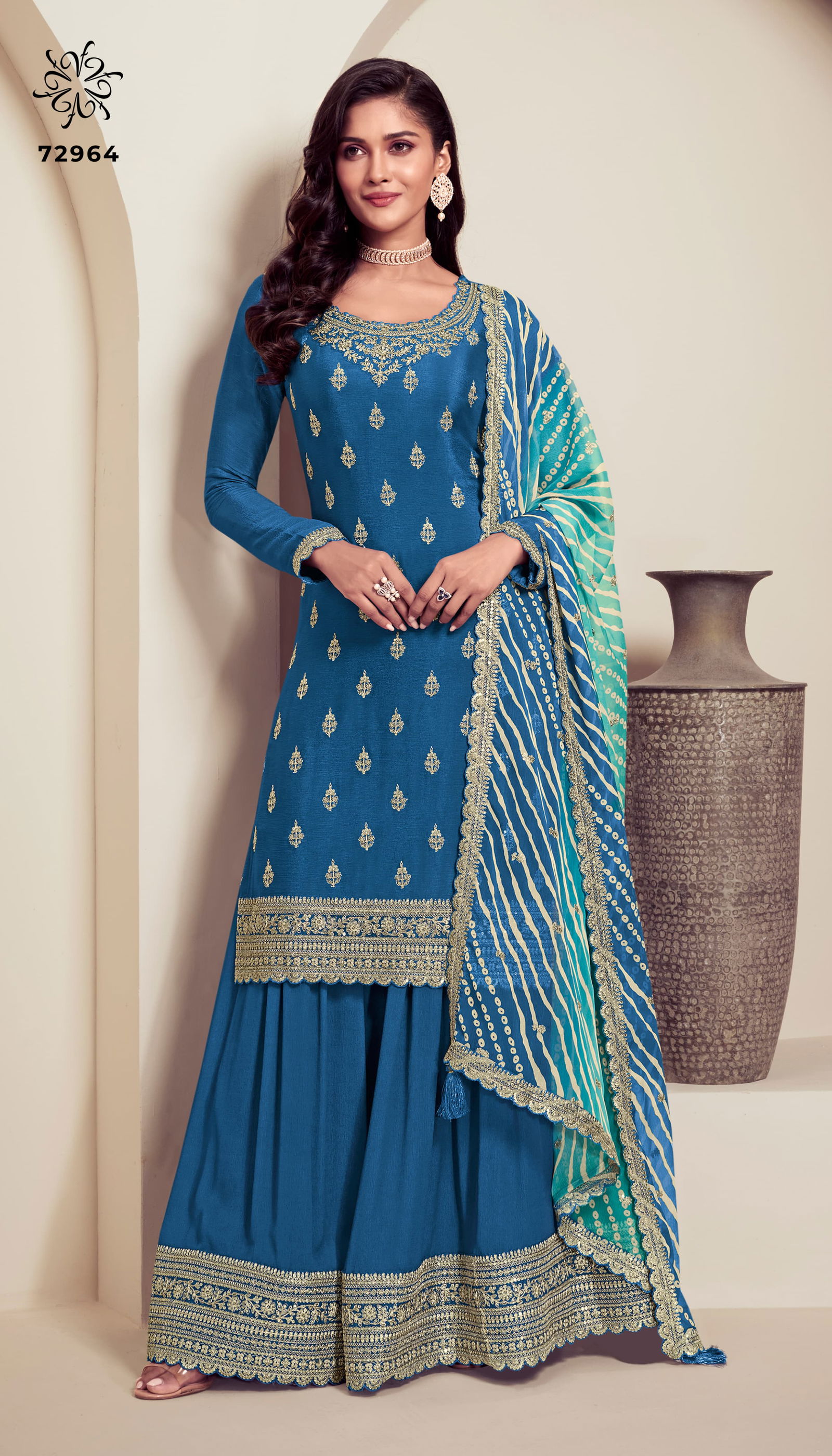 Rang Plus By Vinay Kuleesh Chinon Designer Salwar Suit Exporters In India